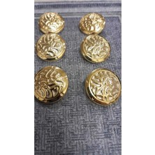 ILCARE Altın Kaplama Metal Düğme 37 Boy 24 mm 6 Adet