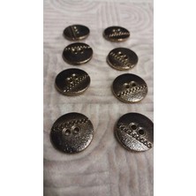 ILCARE Gold Kaaplama Polyester Düğme 28 Boy 18 mm 8 Adet