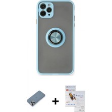 İlk El Grup Ieg™ iPhone 11 Pro Max Kılıf Yörünge Çizgi - Siyah Seramik Nano Ekran Koruyucu + Gümüş Metal Kamera Lens Koruma Cam