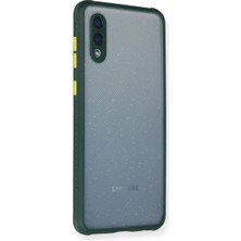 Colezium Galaxy A02 Kılıf Miami Şeffaf  - Koyu Yeşil