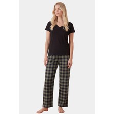Türen Kadın Ekoseli Pijama Takım T3618/YEŞIL