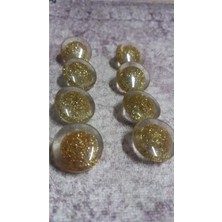 ILCARE Polyester Gold Dügme Simli 30 Boy 20 mm 8 Adet