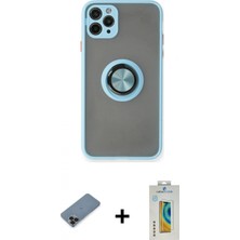 İlk El Grup Ieg™ iPhone 11 Pro Max Kılıf Yörünge Çizgi - Siyah Polymer Nano Ekran Koruyucu + Siyah Metal Kamera Lens Koruma Cam