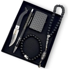 SürLaz 5 Parça Mix Doğum Günü Hediyesi Isme Özel Kalem Tespih Çakmak Isim Yazılabilir Mini Çakı ve Bileklik