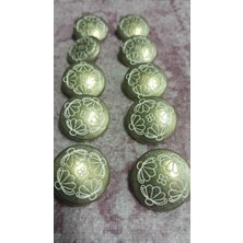 ILCARE Antık Bronz Kaplama Metal Düğme 37 Boy 24 mm 10 Adet
