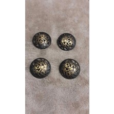 ILCARE Antık Bakır Fırçalı Polyester Düğme 38 Boy 26 mm 6 Adet