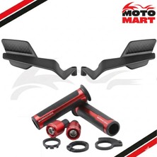 Ramzey Qm 125 Aksesuar Seti-Katlanır AYNALI-KIRMIZI-MA12378