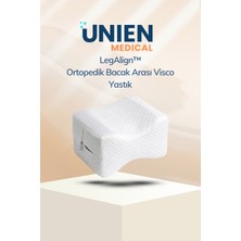 Unien Medical Legalign™ Ortopedik Bacak Arası Visco Yastık – Pozisyon Yastığı Diz Arası Uyku Destek Yastığı