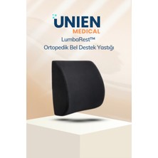 Unien Medical Lumbarest™ Ortopedik Bel Destek Yastığı – Ofis Koltuk Sandalye Sırt Dayama Minderi