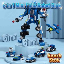Kobe Home 6 In 1 Mini Polis Robot Blok Seti – 135 Parça | Birleştir, Dönüştür, Eğlen -  Bricks Benzer Blok Yapı