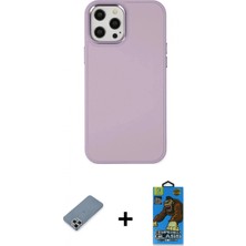 İlk El Grup Ieg™ iPhone 12 Pro Max Çekirdek Çizgi - Siyah 18D Cam Ekran Koruyucu + Gümüş Metal Kamera Lens Koruma Cam