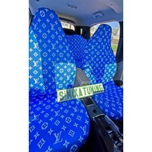Şimika LV DESEN XL MAVİ 3D BASKI OTOMOBİL SERVİS KILIFI ÖN VE ARKA 4PARÇA TAKIM 1.KALİTE LİKRALİ PENYE YIKANABİLİR HER ARACA UYUMLU