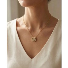 Kalp Yonca Mıknatıslı Kolye 14K Gold
