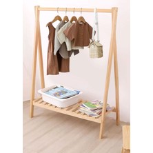 Moola Ahşap Ayaklı Elbise Askısı, Bebek ve Çocuk Askılığı, Çok Amaçlı Dolap ve Konfeksiyon Askılık