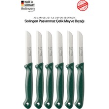Solingen Profesyonel Yeşil Meyve Bıçağı Ultra Keskin Paslanmaz Çelik Mutfak Bıçağı 6'lı Set