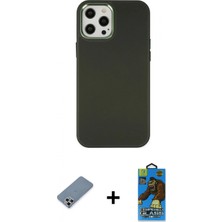 İlk El Grup Ieg™ iPhone 12 Pro Max Çekirdek Çizgi - Siyah 18D Cam Ekran Koruyucu + Gümüş Metal Kamera Lens Koruma Cam