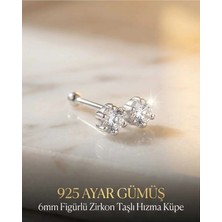 Begonia Accessories 925 Ayar Gümüş Zirkon Taşlı Unisex Küpe Hızma Minimal Şık Modern Tasarım Alerji Yapmaz