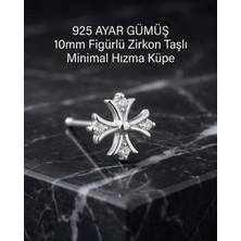 Begonia Accessories 925 Ayar Gümüş Zirkon Taşlı Unisex Küpe Hızma Minimal Şık Modern Tasarım Alerji Yapmaz