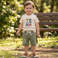 Asyaden Baby Erkek Çocuk 2'li Takım Team Baskılı Kısa Kollu Tişört Şort