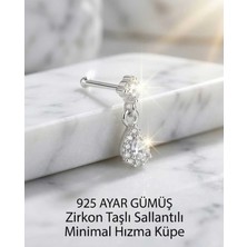 Begonia Accessories 925 Ayar Gümüş Zirkon Taşlı Unisex Küpe Hızma Minimal Şık Modern Tasarım Alerji Yapmaz