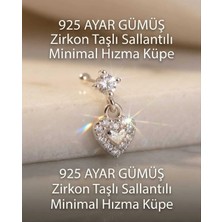 Begonia Accessories 925 Ayar Gümüş Zirkon Taşlı Unisex Küpe Hızma Minimal Şık Modern Tasarım Alerji Yapmaz
