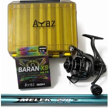 Ayaz Fishing Spin Olta Seti – Melek 240-270 Kamış + Bora Makine (2000-6000) + Baran X8 150M Ip | Hazır Kurulu Set