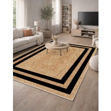 Lioara Home Jüt Renk Modern Baskılı Halı – Modern, Kaymaz Taban, Salon & Oturma Odası Için Halı
