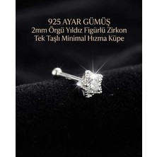 Begonia Accessories 925 Ayar Gümüş Zirkon Taşlı Unisex Küpe Hızma Minimal Şık Modern Tasarım Alerji Yapmaz