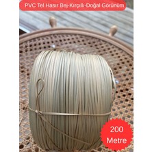 Mady Aksesuar Pvc Tel Hasır Ip, Bej(Kırçıllı) 200METRE, Hazeran Örme, Dayanıklı Sandalye, Masa Tamir Ipi