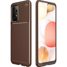 Novis Liora Newface Samsung Galaxy A52 Kılıf Auto Focus Karbon Kapak - Kahverengi