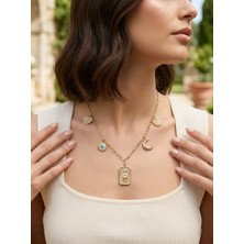 Museum Of You Çelik Sembolik Şans Kolyesi | Modern Vintage Tasarım - Kararmaz, Renk Atmaz