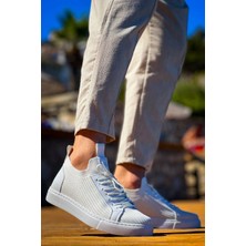 Mirglart KB-112   Kuback Beyaz Triko Bağcıklı  Günlük Erkek  Ayakkabı