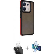 İlk El Grup Ieg™ Redmi Note 13 Pro 5g Eksen Işık - Siyah 3D Antistatik Cam Ekran Koruyucu + Şeffaf Kamera Lens Koruma Cam