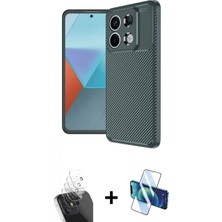 İlk El Grup Ieg™ Redmi Note 13 Pro 4g Kılıf Eksen Form Prime - Siyah 3D Antistatik Seramik Nano Ekran Koruyucu + Şeffaf Kamera Lens Koruma Cam