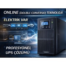 Necron Dtv 3kva Online Ups 3000VA 2700W Kesintisiz Güç Kaynağı Server Network Ups
