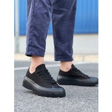 Mirglart Kb-Cx-3 Kuback Kısa Siyah Keten Siyah Yüksek Taban Spor Ayakkabı