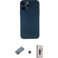 İlk El Grup Ieg™ iPhone 13 Pro Max Yadigar Yansıma Serisi - Siyah Bilvis 3D Cam Ekran Koruyucu + Kırmızı Metal Kamera Lens Koruma Cam