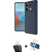 İlk El Grup Ieg™ Redmi Note 13 Pro 4g Kılıf Eksen Form Prime - Siyah 3D Antistatik Seramik Nano Ekran Koruyucu + Şeffaf Kamera Lens Koruma Cam