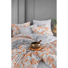 Sheri Home Pure Blue Rose Çift Kişilik Nevresim Seti %100 PAMUK.888ANTRASİTROSE