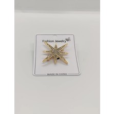 Cadde Dükkanı Yıldız Figürlü Gold Renk Broş