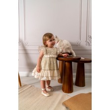 NoyNoy Baby Bebikim Kız Bebek Fırfır Detaylı Çiçek Desenli Vintage Elbise ve Bandana Takımı