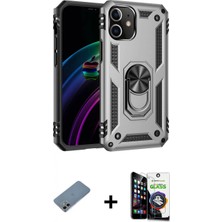 İlk El Grup Ieg™ iPhone 12 Mini Ahenk Klasik Koleksiyonu - Şeffaf Temperli Cam Ekran Koruyucu + Gökkuşağı Shine Kamera Lens Koruma Cam