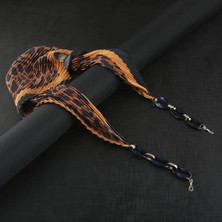 Cadde Dükkanı Summer Serisi Fularlı Gözlük Zinciri Leopar Kahve