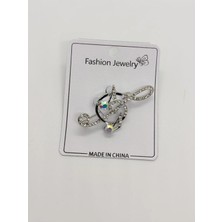 Cadde Dükkanı Sol Anahtarı Figürlü Silver Renk Broş