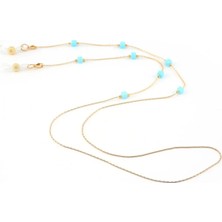 Cadde Dükkanı Pearl Serisi Gözlük Zinciri Mavi Gold