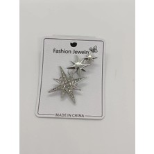 Cadde Dükkanı Üç Yıldız Figürlü Silver Renk Broş