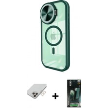 İlk El Grup Ieg™ iPhone 14 Pro Max Kıvılcım Modern Koleksiyonu - Şeffaf 360 Full Body Arka Koruyucu + Gold Band Metal Kamera Lens