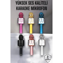Kablosuz Bluetooth Karaoke Mikrofon USB ve Aux Girişli, Yüksek Ses Kalitesi - Lisinya
