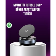 Araç Içi Manyetik Telefon Tutucu 360° Döner Vakumlu Stand - Lisinya