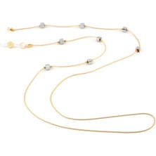 Cadde Dükkanı Pearl Serisi Gözlük Zinciri Gri Gold